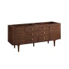 Amberly 72" Double Mid-Century Walnut ( Vanity Only Pricing)